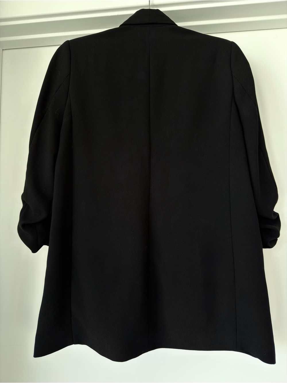 Express Black Open-Front Cuff Sleeve Longline Blazer | Business Casual | Work - Picture 3 of 4